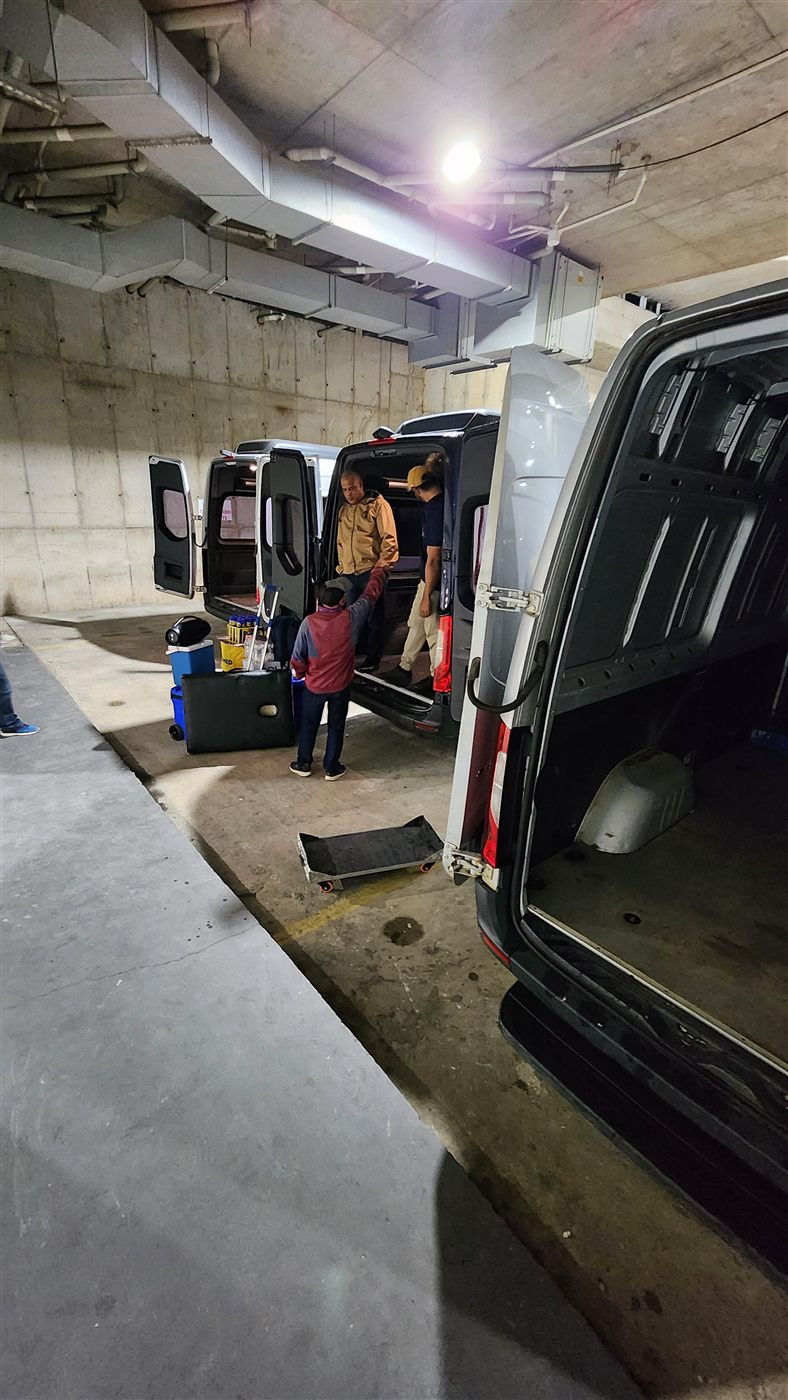 Embarque de bagagem em vans da Movix